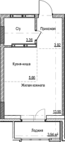 1-комнатная студия в жилом комлексе «Чацкий»
