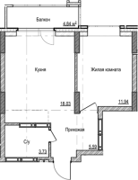 1-комнатная в жилом комлексе «Чацкий»