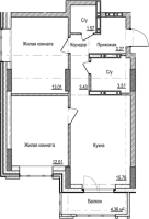 2-комнатная в жилом комлексе «Чацкий»