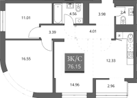 4-комнатная студия в жилом комлексе «Беринг»