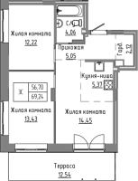 3-комнатная студия в жилом комлексе «Базилик»