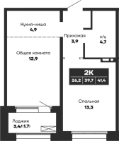 1-комнатная в жилом комлексе «Гренландия»