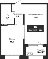 1-комнатная в жилом комлексе «Гренландия»