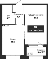 1-комнатная в жилом комлексе «Гренландия»