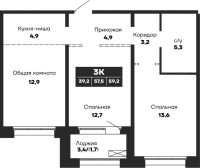2-комнатная в жилом комлексе «Гренландия»