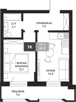 1-комнатная в жилом комлексе «Паскаль»