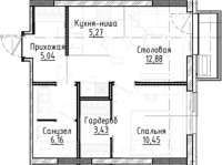 2-комнатная студия в жилом комлексе «Город-на-озере»