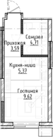 1-комнатная студия в жилом комлексе «Город-на-озере»