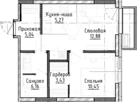 2-комнатная студия в жилом комлексе «Город-на-озере»