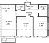 3-комнатная студия в жилом комлексе «Город-на-озере»