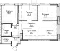 4-комнатная студия в жилом комлексе «Город-на-озере»