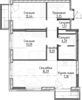 3-комнатная студия в жилом комлексе «Город-на-озере»