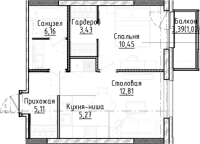2-комнатная студия в жилом комлексе «Город-на-озере»