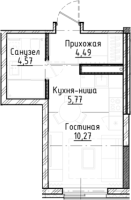 1-комнатная студия в жилом комлексе «Город-на-озере»