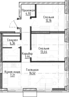 3-комнатная студия в жилом комлексе «Город-на-озере»