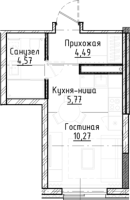 1-комнатная студия в жилом комлексе «Город-на-озере»
