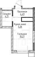 1-комнатная студия в жилом комлексе «Город-на-озере»