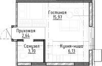 1-комнатная студия в жилом комлексе «Город-на-озере»