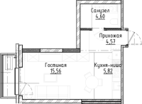 1-комнатная студия в жилом комлексе «Город-на-озере»