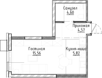 1-комнатная студия в жилом комлексе «Город-на-озере»