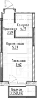 1-комнатная студия в жилом комлексе «Город-на-озере»