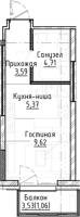 1-комнатная студия в жилом комлексе «Город-на-озере»