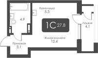 1-комнатная студия в жилом комлексе «City Towers»