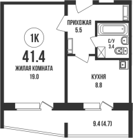 1-комнатная в жилом комлексе «Династия»