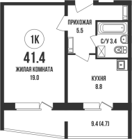 1-комнатная в жилом комлексе «Династия»