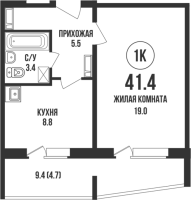 1-комнатная в жилом комлексе «Династия»