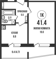 1-комнатная в жилом комлексе «Династия»