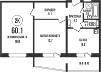 2-комнатная в жилом комлексе «Династия»