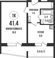 1-комнатная в жилом комлексе «Династия»
