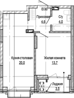 1-комнатная в жилом комлексе «Кварталы Немировича»
