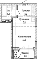 1-комнатная студия в жилом комлексе «Кварталы Немировича»