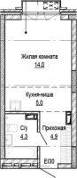 1-комнатная студия в жилом комлексе «Кварталы Немировича»