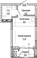 1-комнатная студия в жилом комлексе «Кварталы Немировича»