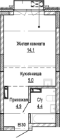 1-комнатная студия в жилом комлексе «Кварталы Немировича»