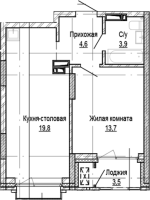 1-комнатная в жилом комлексе «Кварталы Немировича»