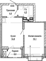 1-комнатная в жилом комлексе «Кварталы Немировича»