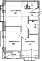 2-комнатная в жилом комлексе «Кварталы Немировича»