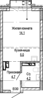 1-комнатная студия в жилом комлексе «Кварталы Немировича»