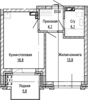 1-комнатная в жилом комлексе «Кварталы Немировича»