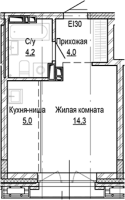 1-комнатная студия в жилом комлексе «Кварталы Немировича»