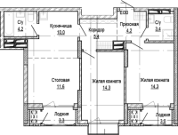 2-комнатная в жилом комлексе «Кварталы Немировича»