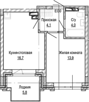1-комнатная в жилом комлексе «Кварталы Немировича»