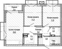 2-комнатная в жилом комлексе «Кварталы Немировича»