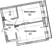 1-комнатная в жилом комлексе «Кварталы Немировича»