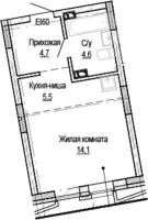 1-комнатная студия в жилом комлексе «Кварталы Немировича»