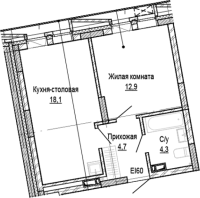 1-комнатная в жилом комлексе «Кварталы Немировича»